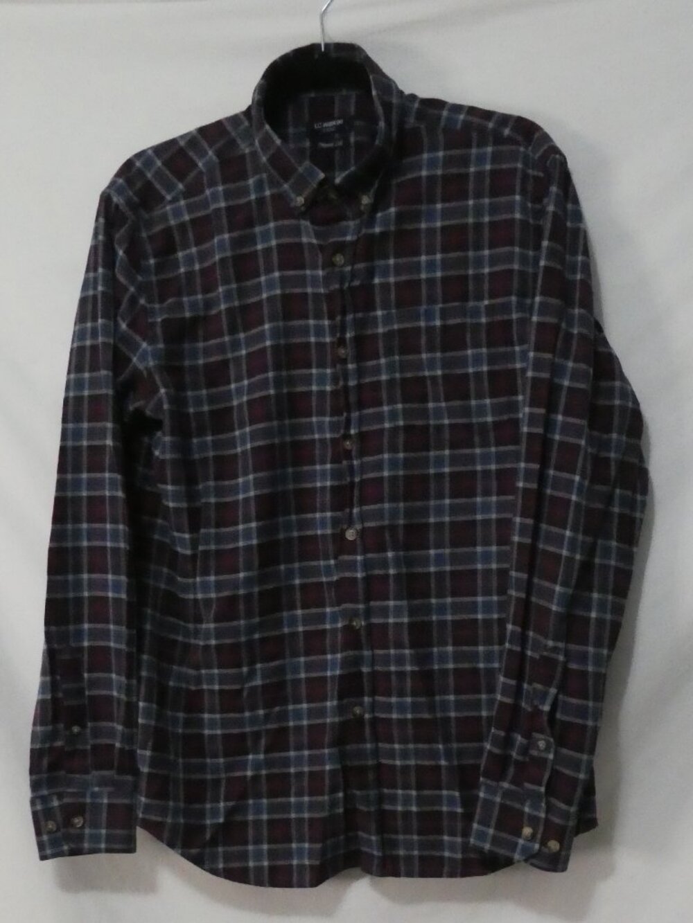 LC WAIKIKI Classic Normal Fit Men's Plaid Button-Down Shirt Chest Pocket - large